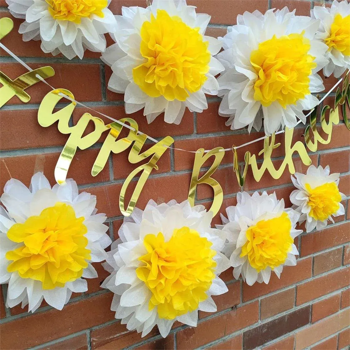 8PCS Sunflower Daisy Paper Flowers 20cm/30cm Wall Hanging Party Room Decoration — image 5