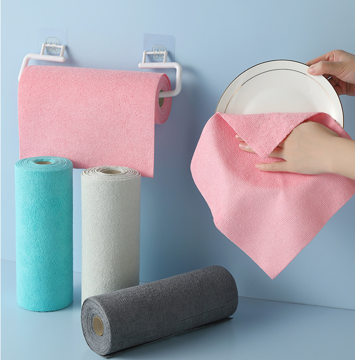 Christmas gift 50-Piece 25x25cm Polycotton Cleaning Cloth Roll, Reusable Dual-Use Dish & Surface Wipes for Home & Kitchen(green) — image 2