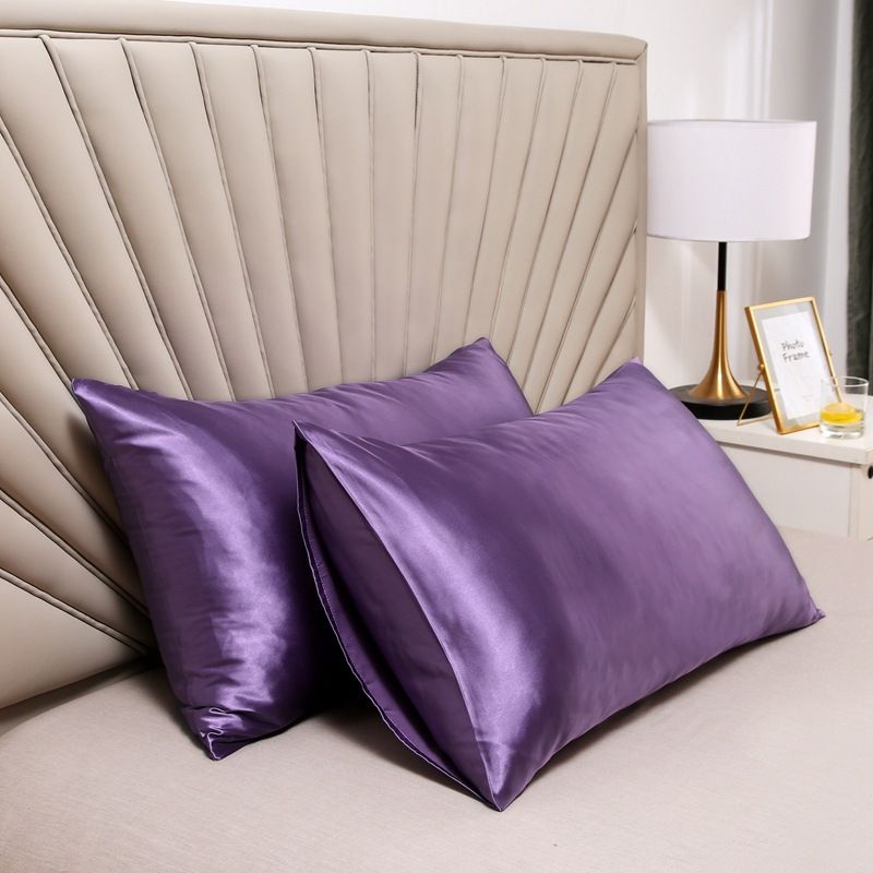 Pillowcase Polyester 60 Thread Count Solid Color Elegant purple 50*66cm【pack of 2】