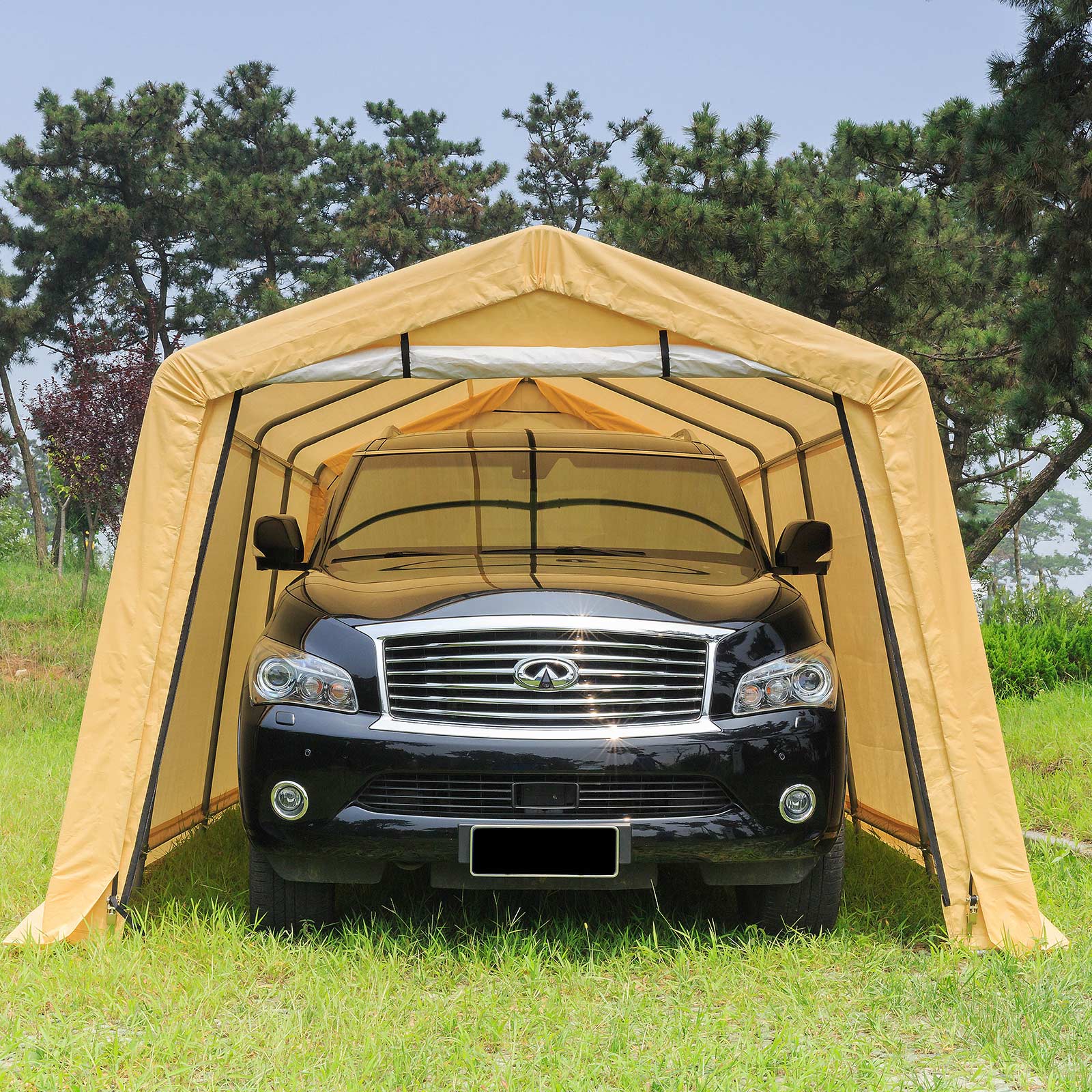 Samland Portable Carport Garage Shelter Canopy Single Size 10x20FT — image 2