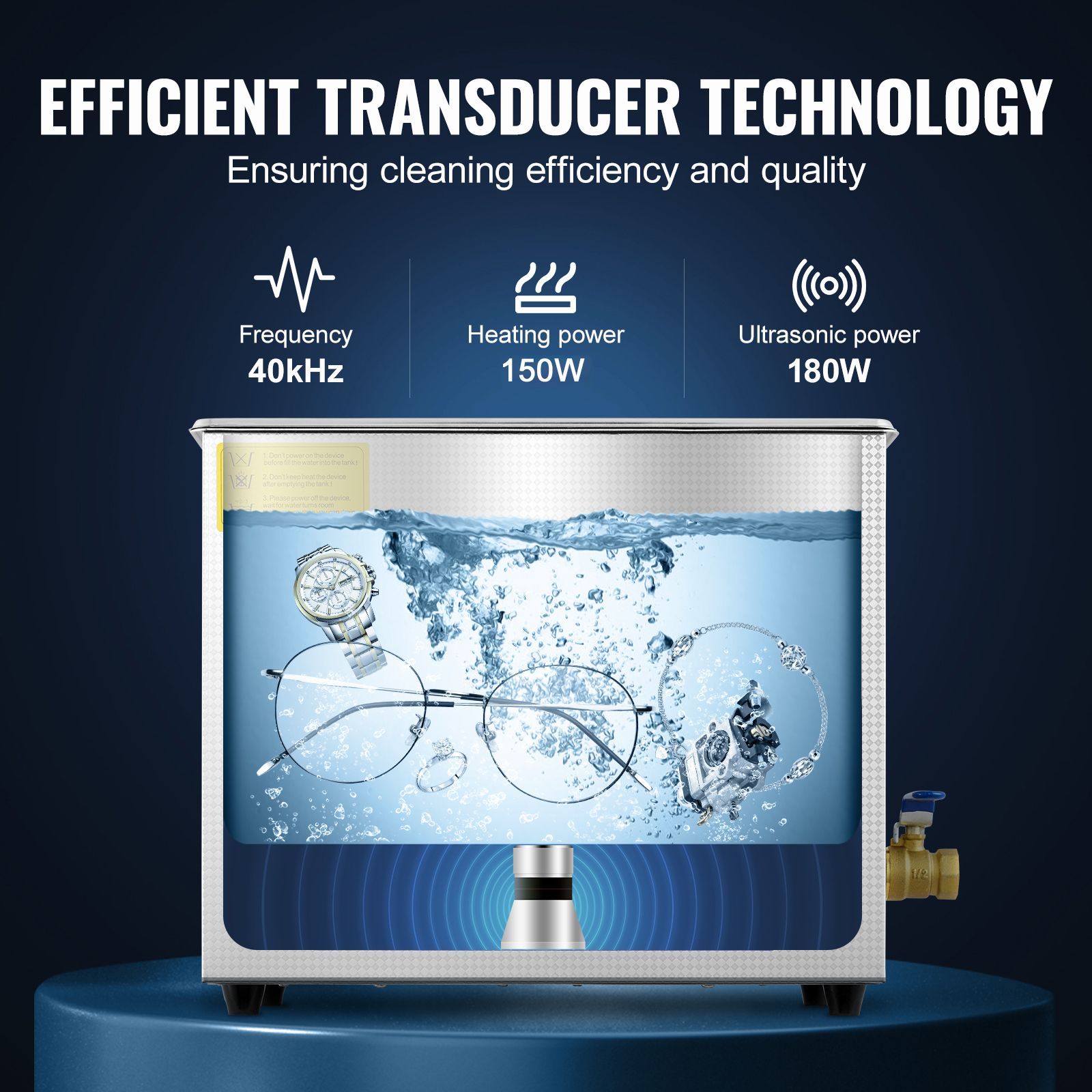 Brand New 6 Liter Stainless Steel Digital Ultrasonic Cleaner w/ Bracket & Drainage System — image 3