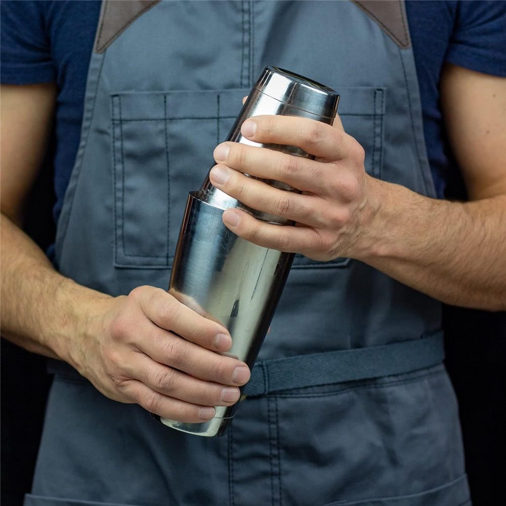 Shaker Cocktail Tin, Set (21 oz and 28 oz), Stainless Steel,Two Piece Shaker Cup Drink Mixer for Bartender – Silver Bar Tools Weighted Shaking Tin — image 4