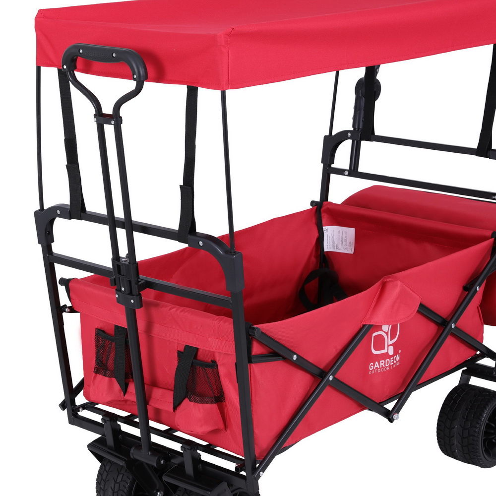 Gardeon Garden Cart with Removable Canopy Red โ image 5