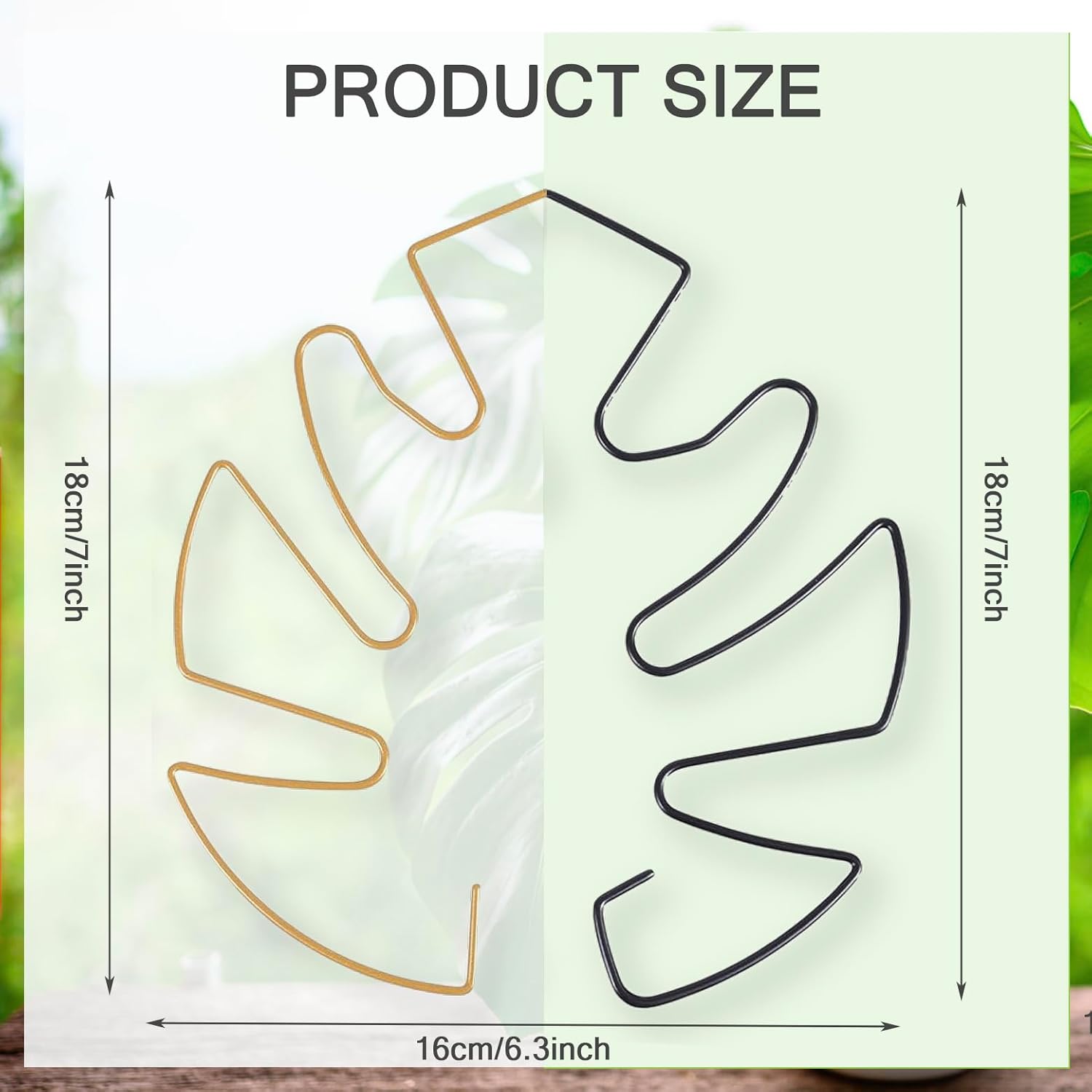 4pcs Iron Plant Stem Supports, Monstera Plant Support Outdoor Indoor Plant Accessories, 2 Colour Turtle Shell Bamboo Clamp Set for Thriving Growth (Gold+Black) — image 2
