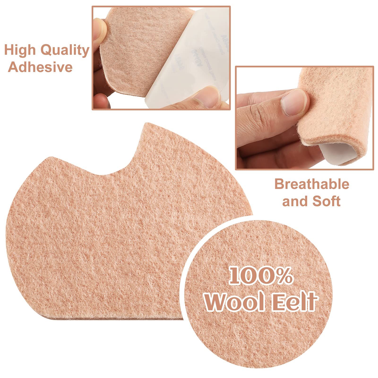 24 Pieces Foot Pads for Dancer Sesamoiditis Pads for Ball of feet Pain Felt Forefoot Cushion Pads - Foot Cushion Pads (Beige) โ image 5