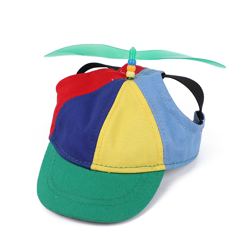 M Green Pet Baseball Cap with Spinning Propeller - Colorful Fun Design - See Details for Sizing