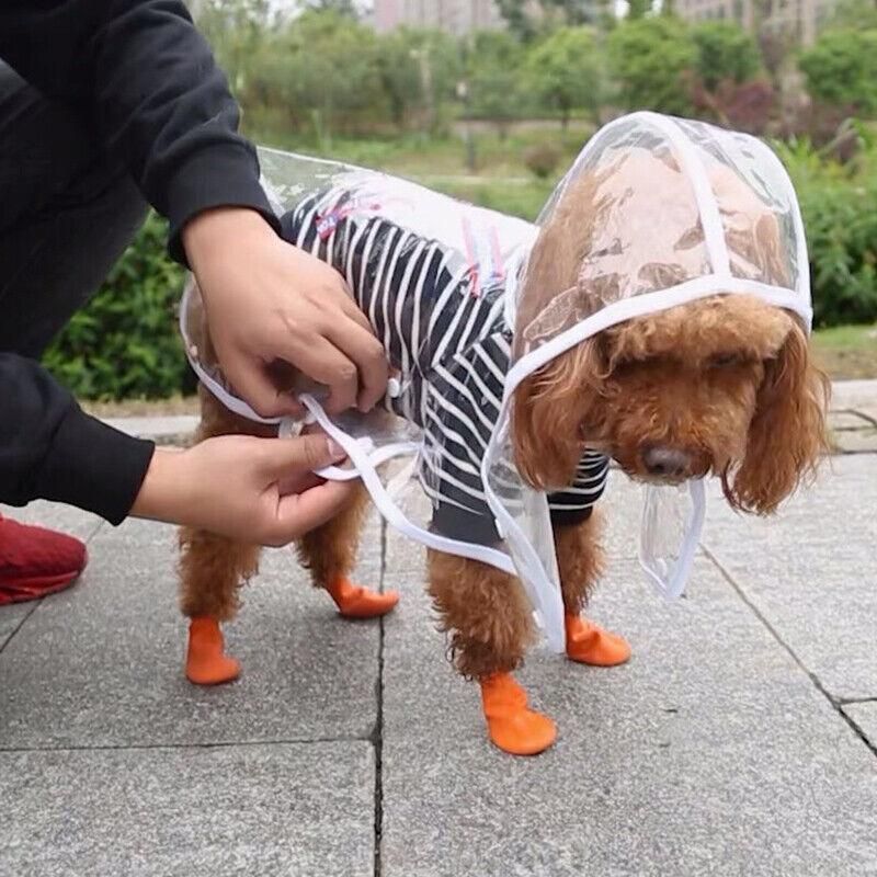 Puppy Waterproof Pet Dog Raincoat Jacket Clothes Vest Rain Outdoor Coat Hoodies Yellow - M — image 3