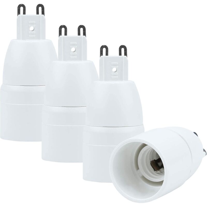 4X Lamp Socket Adapter G9 To E14 In White - 4 pcs Set Reformatting Converters For Lamp Sockets For Incandescent, LED