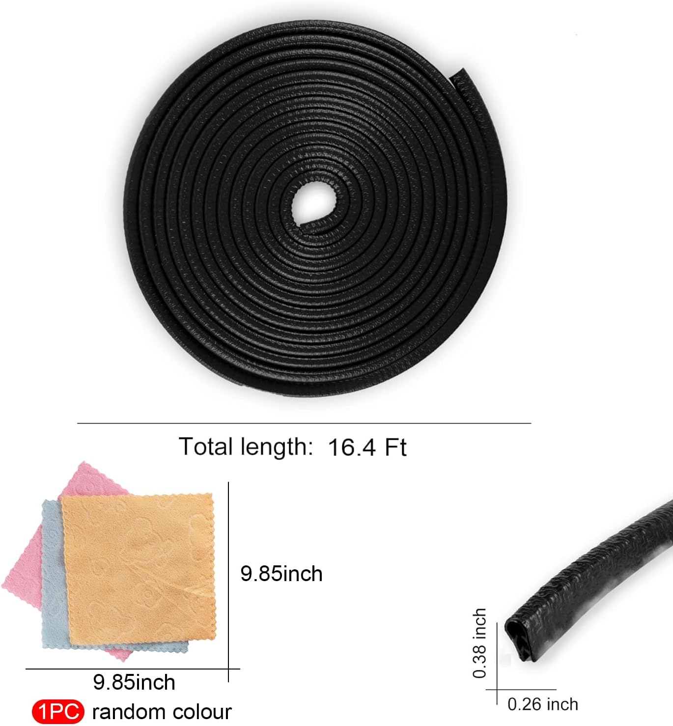 16.4Ft (5M) Car Door Edge Guard, No Glue Entry Guard Protective Strip, Rubber Trim Protector, Applicable to Car, Truck, SUV and ATV, Exterior โ image 2