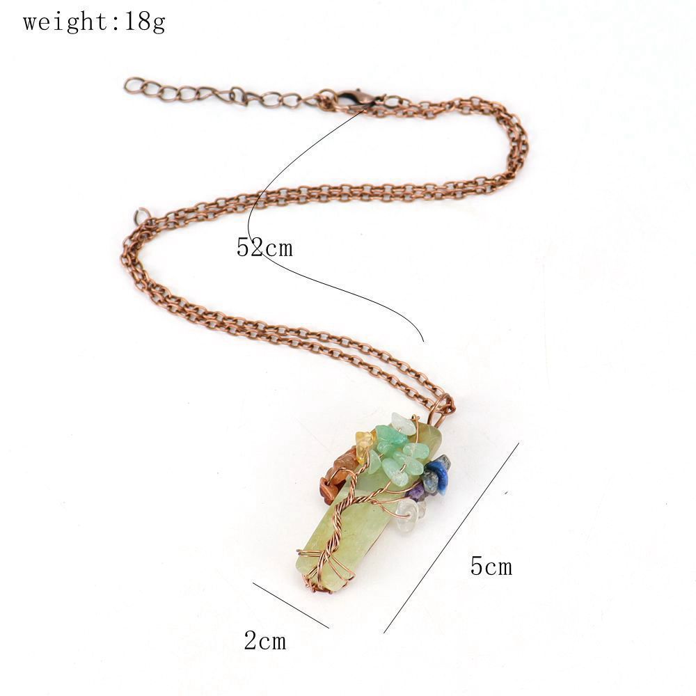 Raw Crystal Chip Tree of Life Pendant Necklace, Antique Copper Hardware, Rose Quartz, Sweet Thoughtful Holiday G — image 2