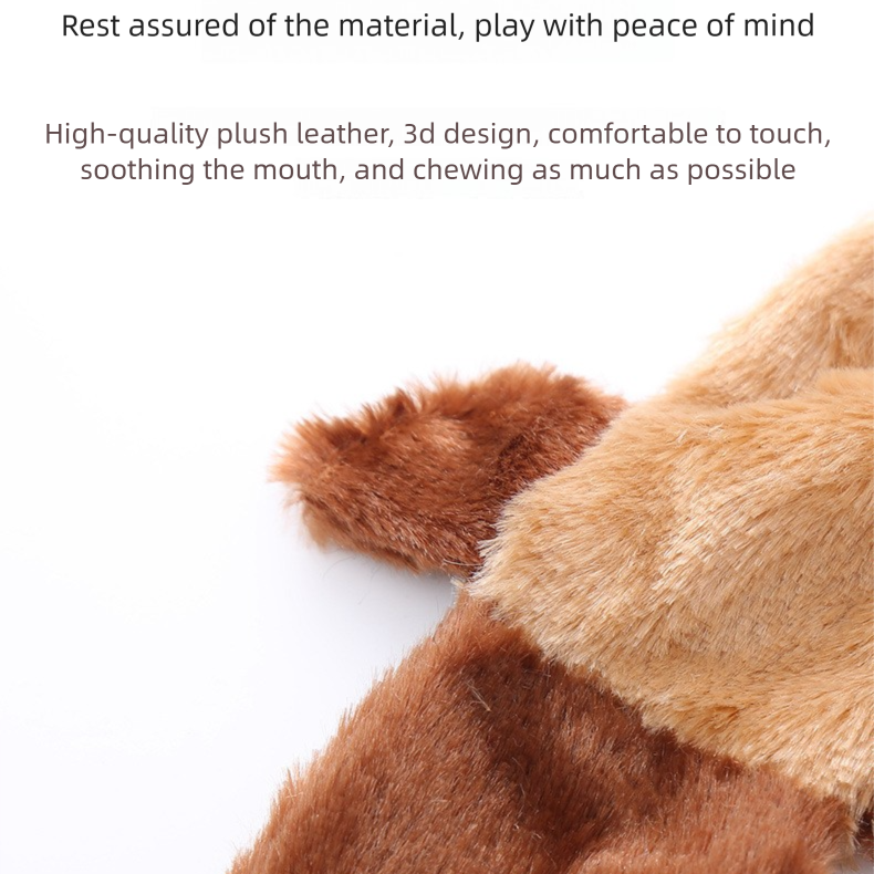 3-Pack Plush Pet Toys with Squeaker – Durable Fur-Textured Chew Toys for Dogs, Featuring Three Distinct Designs for Long-Lasting Fun — image 3