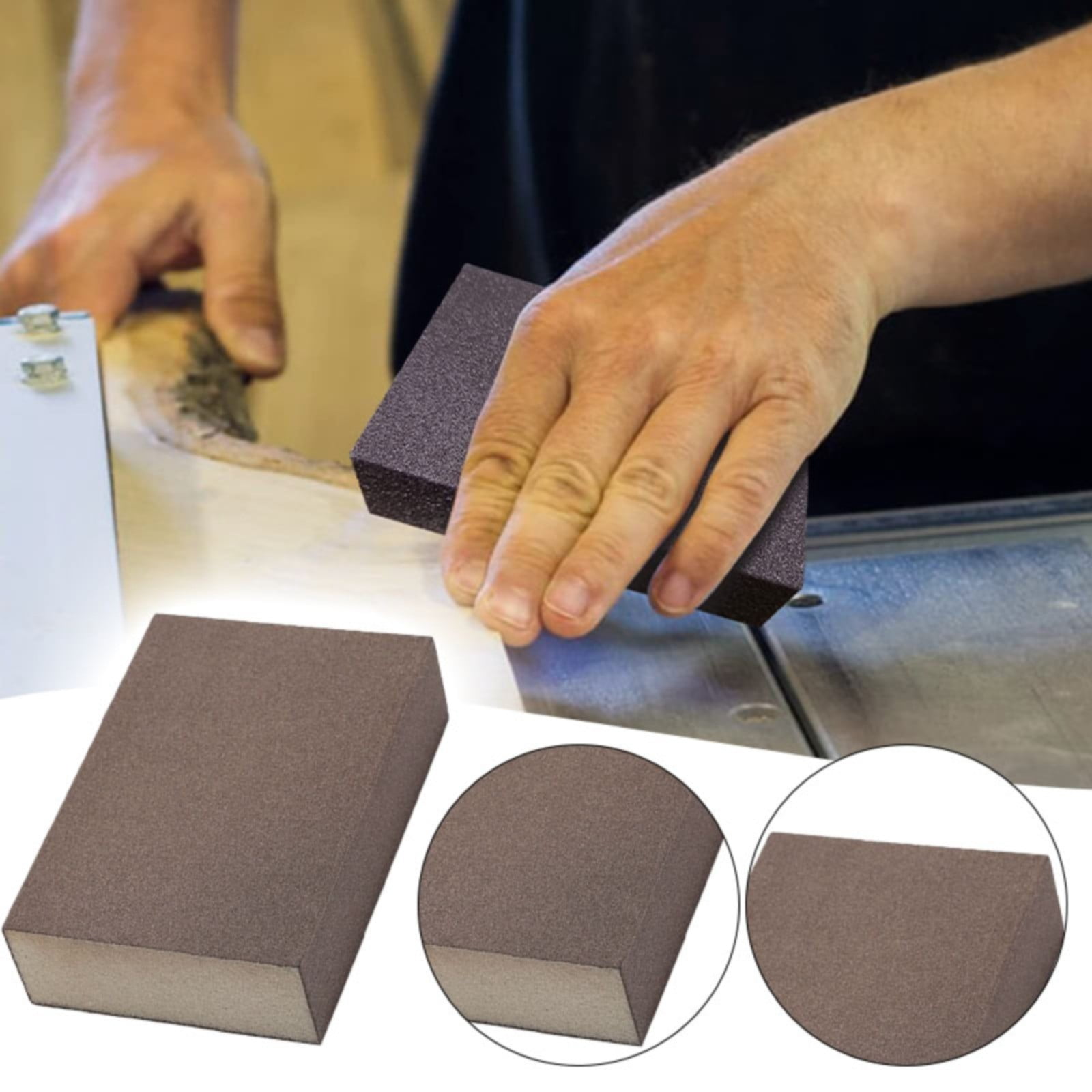 Sanding Sponge, Three Kinds of Grits 60/100/180, Washable and Reusable Handmade Sandpaper Block, Drywall Sandpaper Blocks for Wooden Drywall Sheetrock and โ image 2