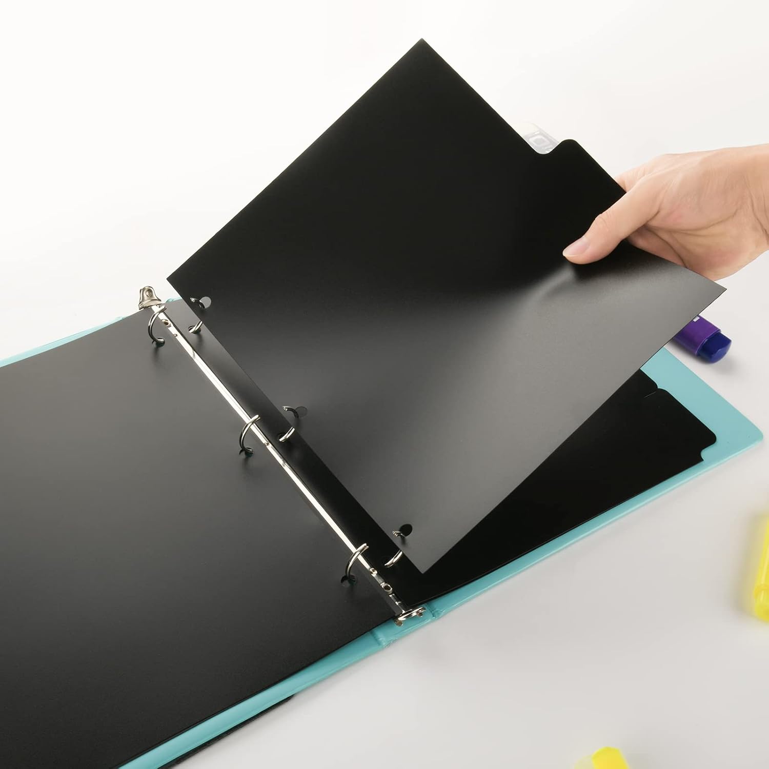 3 Ring Binder Dividers with 5-Tabs for Letter Size, 1/5 Cut, 3-Hole Punched, Write & Erase Plastic Binder Dividers Extra Durable Section Index Dividers for — image 5
