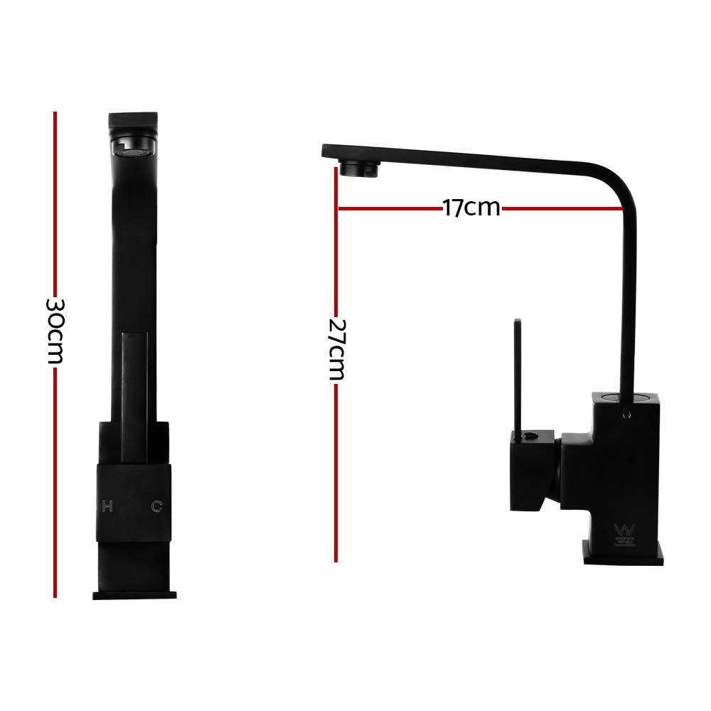 Cefito Kitchen Mixer Tap Mixer Square Sink Faucet Basin Laundry Black โ image 2