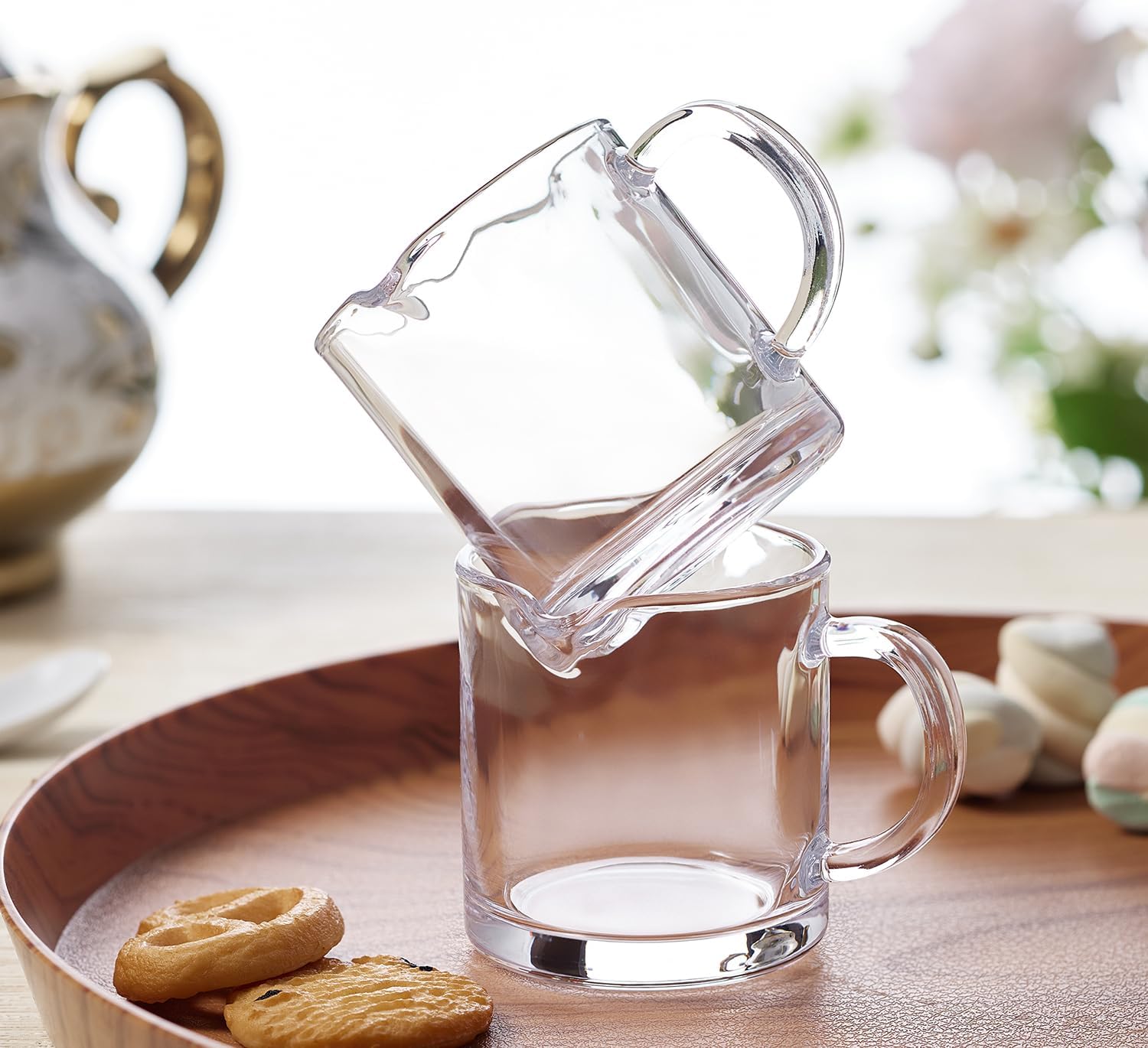 Ackers Shot Glasses Espresso Parts 4.5OZ Double Spouts Milk Cup Clear Glass (Pack of 2) — image 4