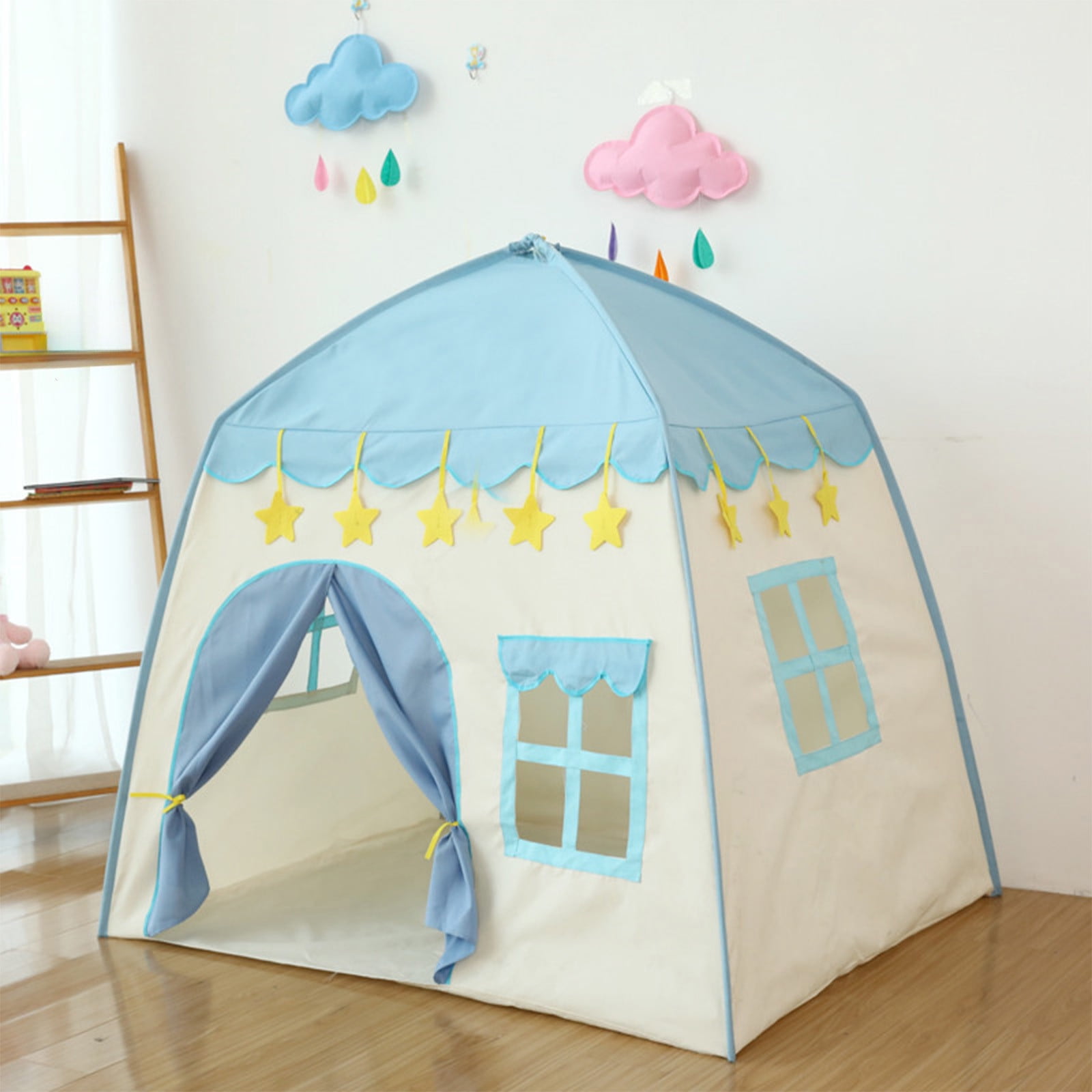 Cute Princess Tent for Girls, Princess Castle Play Tent Playhouse for Children Indoor and Outdoor Fun, 51"x 40" x 51 Blue — image 4