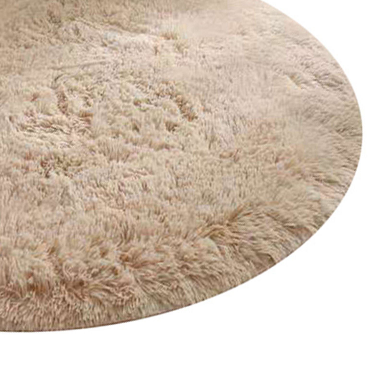 Floor Carpet Polyester Fiber Round Nordic Style Long Plush Soft Shaggy Rug for Home Bedroom Beige โ image 6