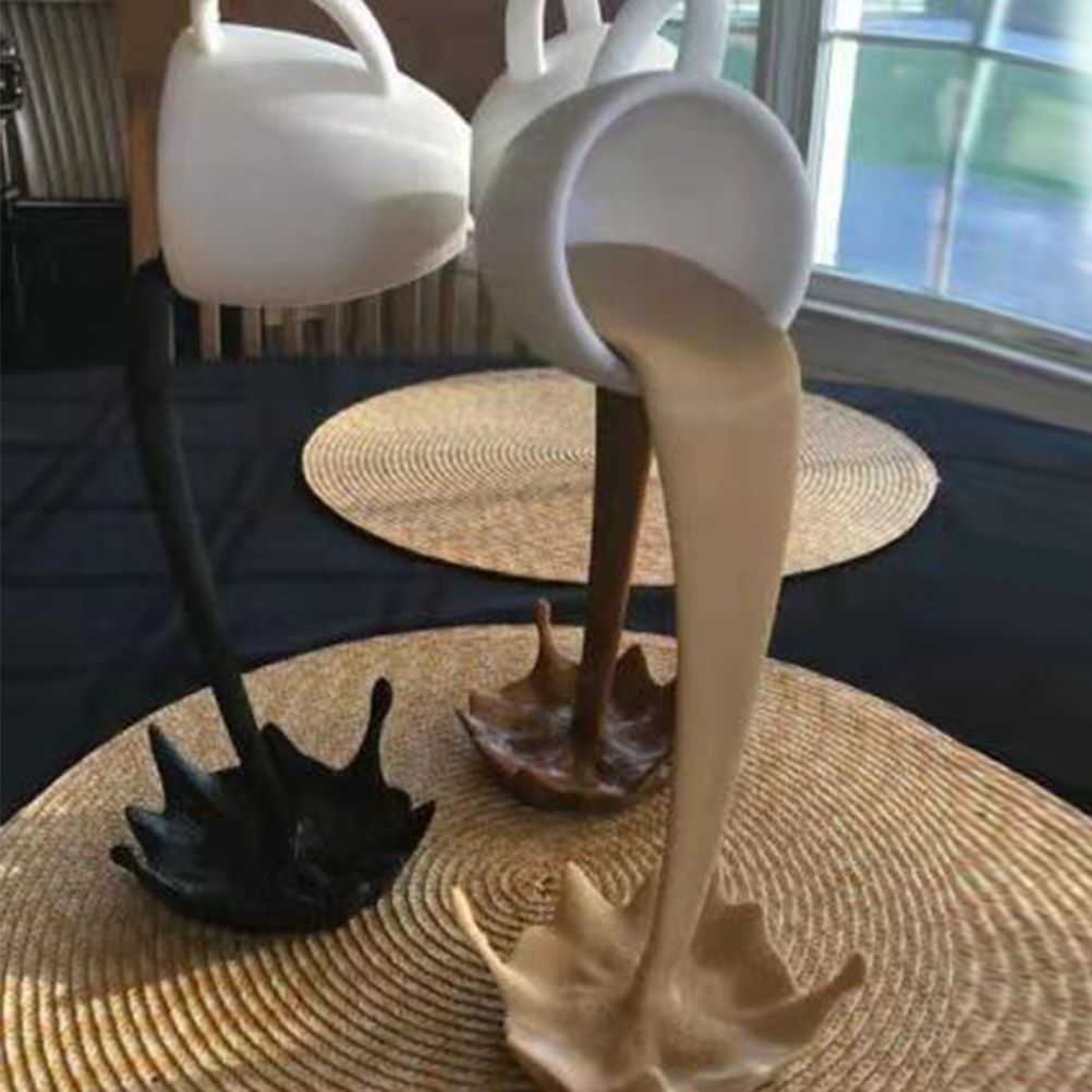 Floating Spilling Coffee Cup Spilling Pouring Coffee Cup Sculpture for Kitchen Dining Room Decor โ image 5