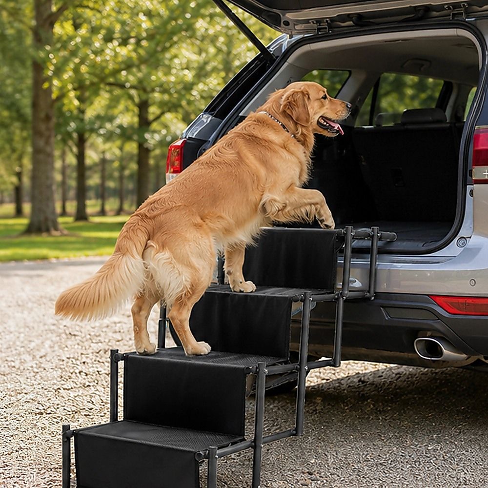 Folding Dog Car Boot Steps Ladder Lightweight Strong Pet Stairs — image 2