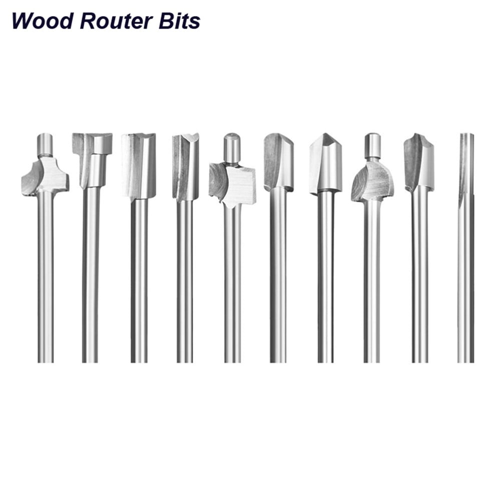 10Pcs Hss Router Bits Wood Cutter Milling Fits Dremel-Rotary Tool Set 1/8" 3Mm Shank Carpentry Router Bits For Rotary Tools Diy A Smile Home — image 4