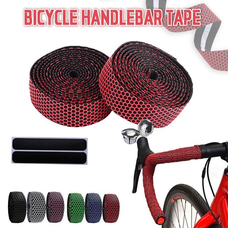 2X Thick Bicycle Handlebar Tape Bar Drop Wrap Mtb Road Bike Anti-Slip Punch - Red โ image 2