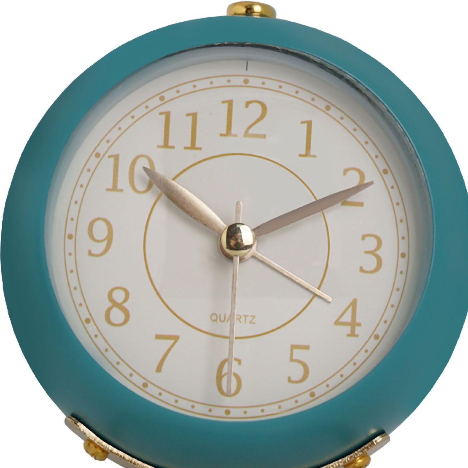 European Style Metal Clock Ingenious Mute Round Children Electronic Quartz Alarm Clock for Living Room Bedroom Dark Blue โ image 3