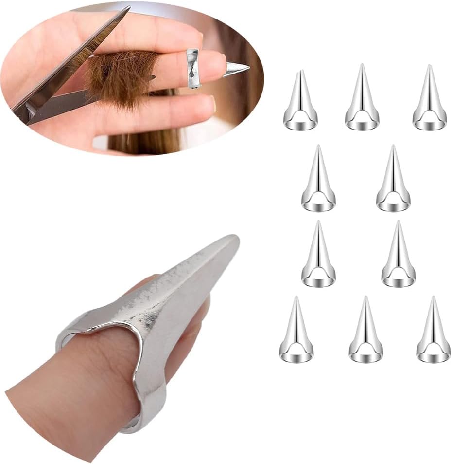 10 pcs Hair Parting Ring Alloy Beard Braiding Silver, Hair Selection Tool, Hair Coloring,Hair Finger Parting Tool, Hair Parting Tool Finger Pinky Parting Tool โ image 3