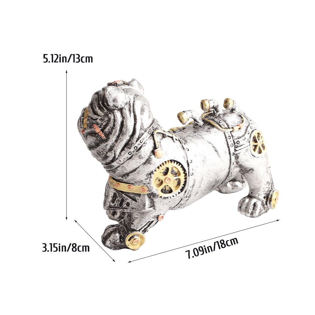 Mechanical Punk Dog Resin Crafts Steampunk Bulldog Dog Resin Statue Desktop Window Decoration Home Ornaments โ image 2