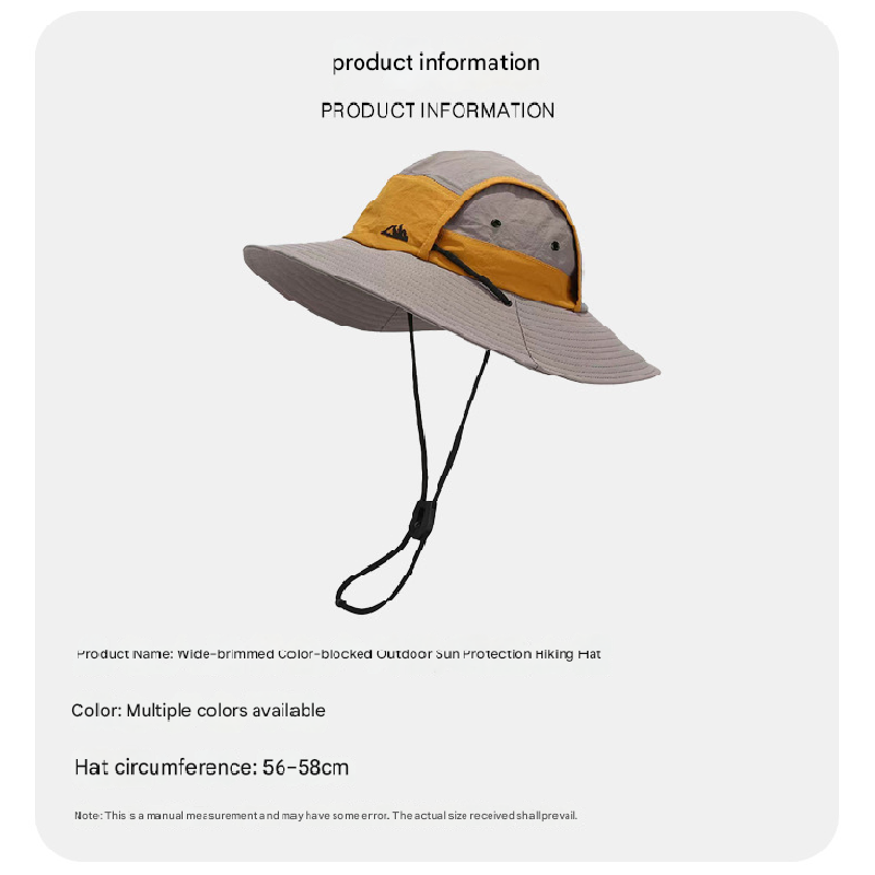 Khaki Quick-Dry Sun Protection Bucket Hat for Men - Breathable Outdoor Hiking & Fishing Cap with Wide Brim โ image 5