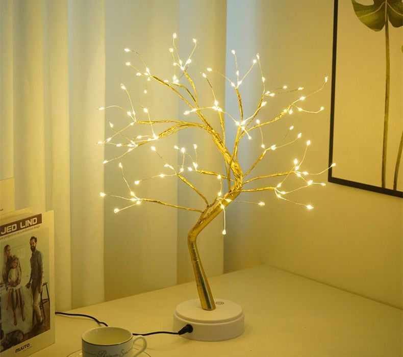 Pearl Night Light Tree, LED Decorative Lamp, Bedroom Decoration, Couple Bedroom, Entryway Decoration, Bedside Lamp, Christmas Decoration, Halloween Decoration — image 4