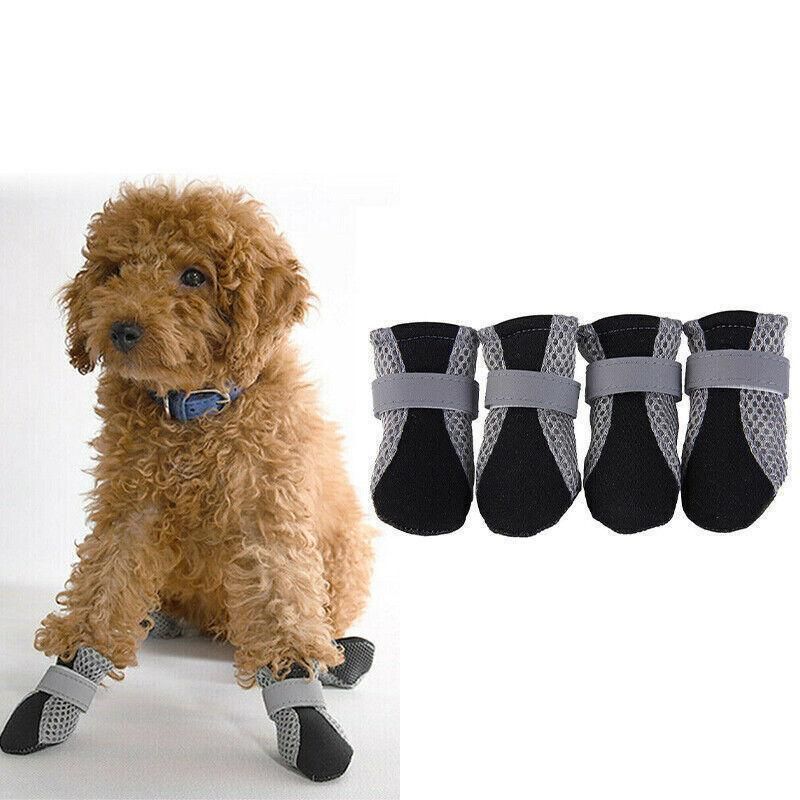 4PCS L Size Anti Slip Waterproof Protective Dog Shoes Rain Boots Pet Socks Booties - Blue — image 5