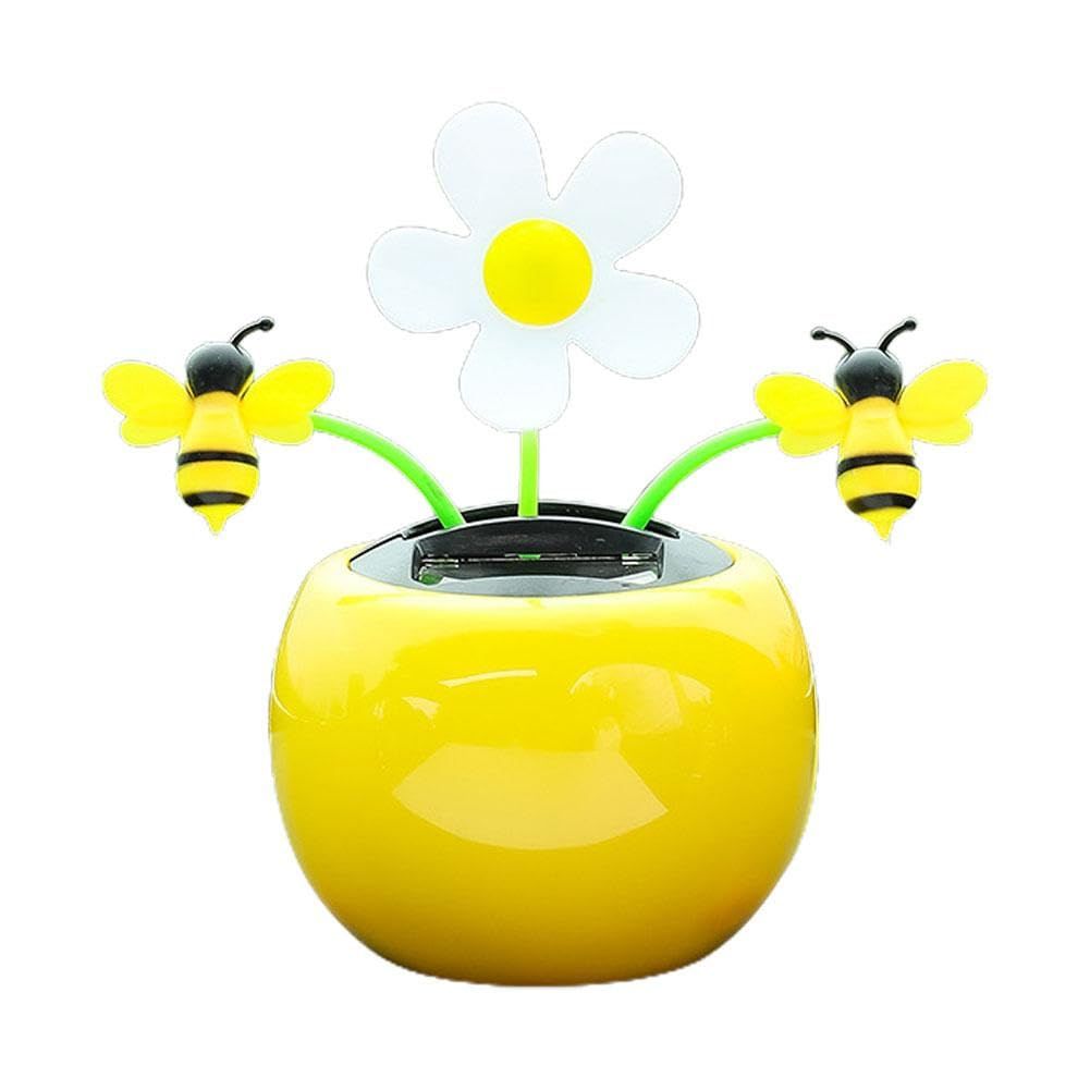 Apple Blossom Solar Dancing Flower Sunflower Toys,Car Swinging Dancing Toy Car Windowsill Decoration Honey Bee Swing Toys