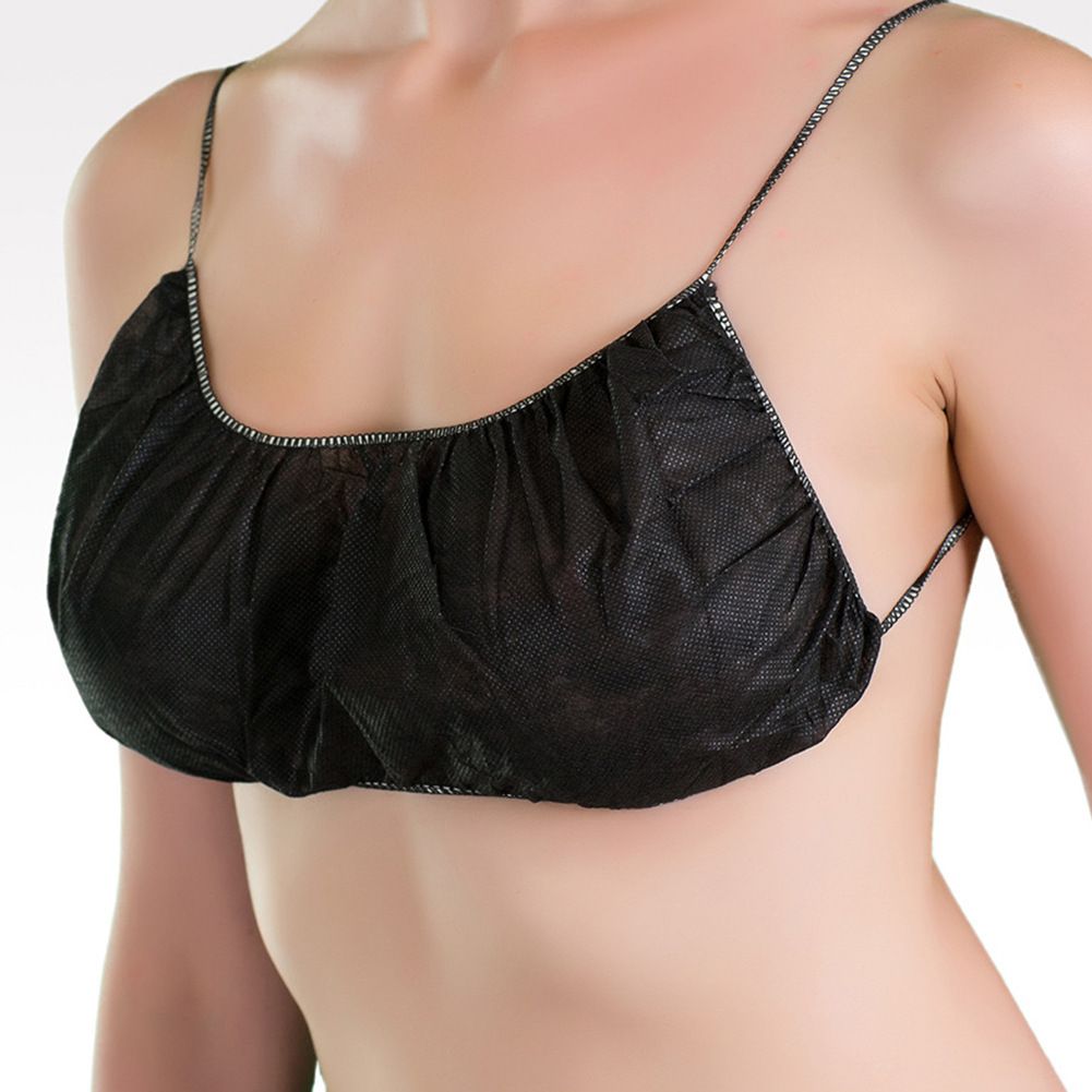 50 Pieces Disposable Nonwoven Bras Women's Disposable Spa Top Garment Underwear Individually Pack Brassieres for Spray — image 3