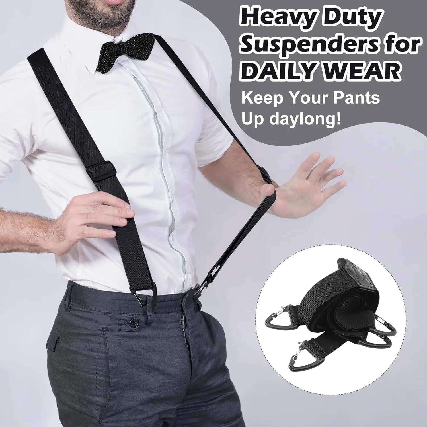 1.5 Inch X-Back Hidden Elastic Suspenders with 4 Metal Clips, Heavy-Duty Corn Weave Braces for Men Women Work Wear and Outdoor Use, 2PCS Coffee 120 × 3.8cm — image 5