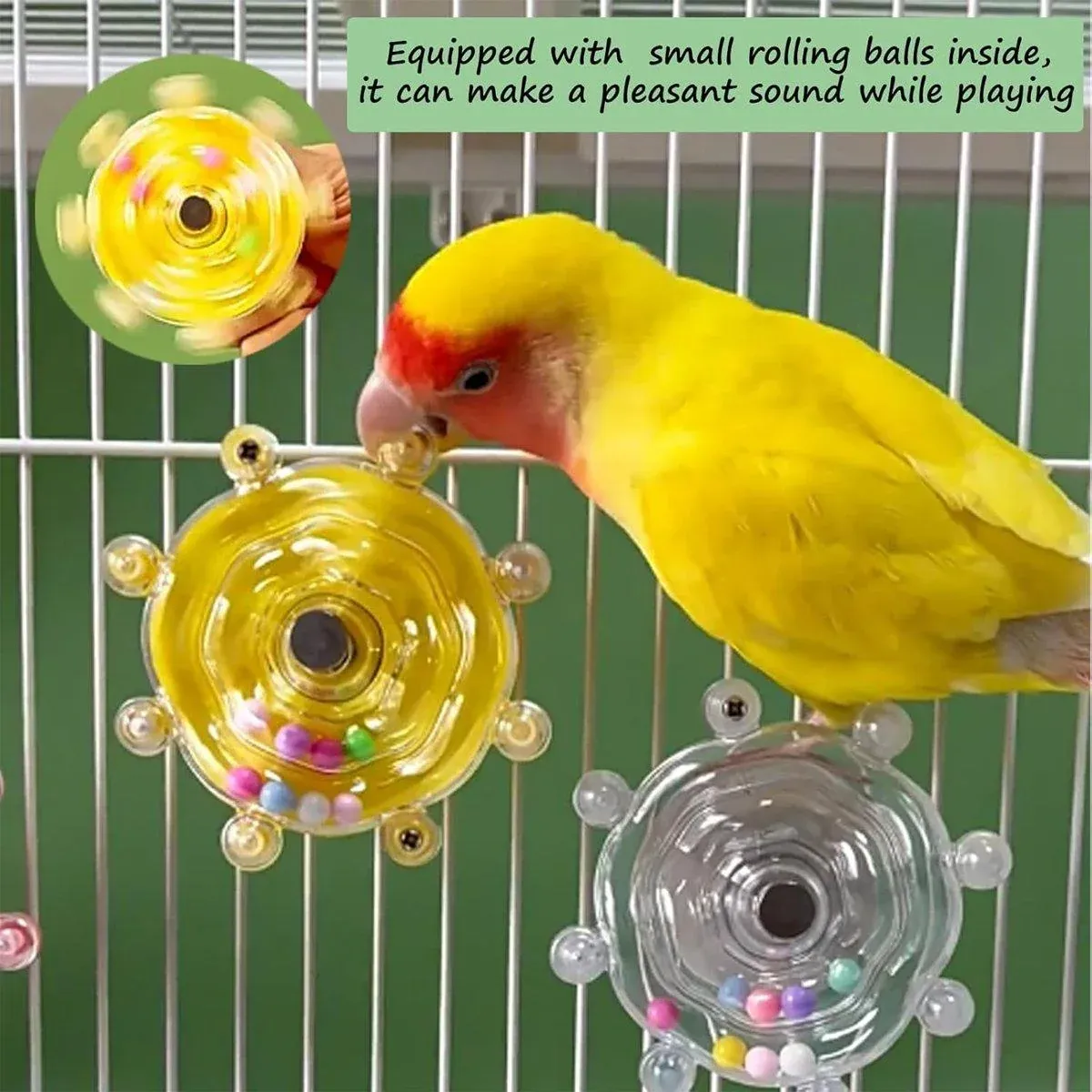 Interactive Parrot Spinning Wheel Stress Relief Toy for Small Birds Durable - Purple — image 5
