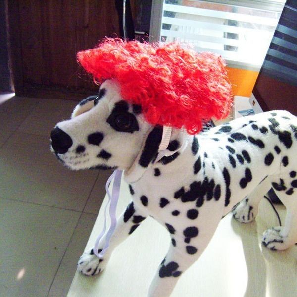 Pet Wig Dog Cat Short Curly Fluffy Hair Red — image 2