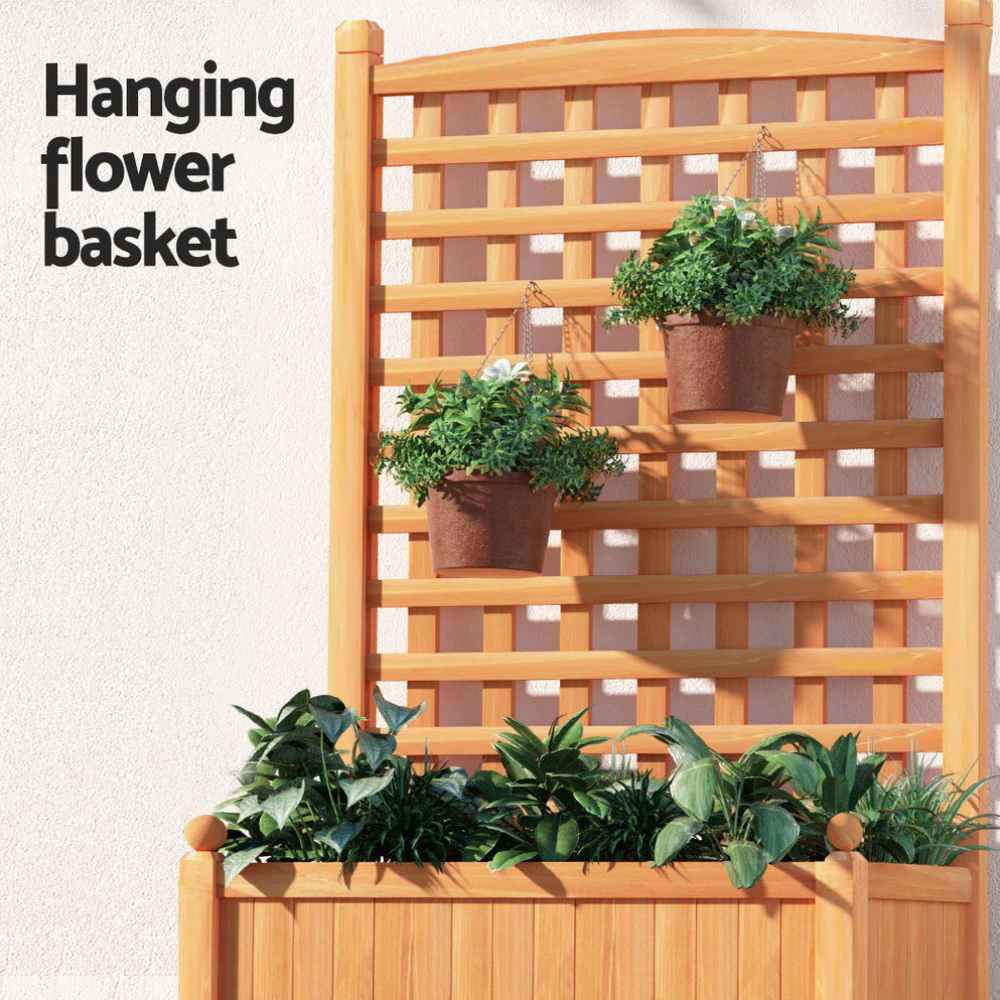 Green Fingers 2X Garden Bed Wooden 64x35x115cm Planter Raised Box Container Trellis โ image 5