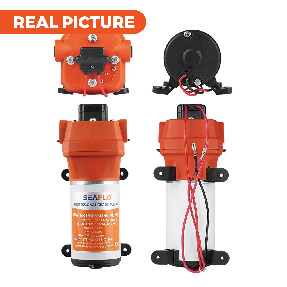 SEAFLO 12V Water Pump Pressure Diaphragm Self Priming Pump 4.5Gallons Per Min 17LPM 40PSI Water Booster for Caravan Motorhome Camper Trailer Boat Yacht — image 6