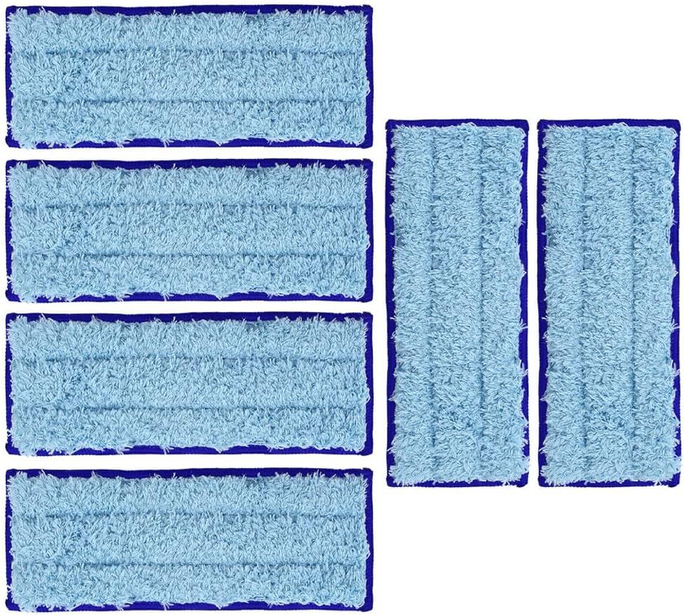 Replacement Washable & Reusable Wet Mopping Pad Compatible with iRobot Braava Jet 240, 241, 244, 245, 250 Robot Mops, Blue, 6-Pack