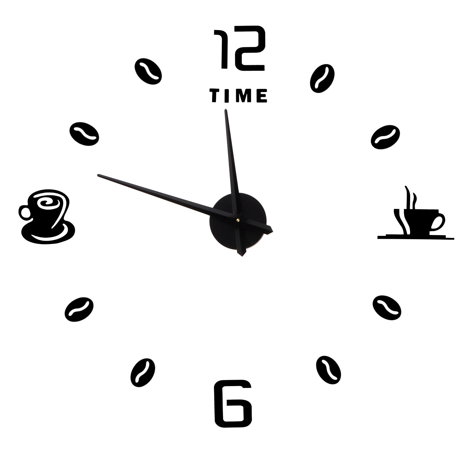 Modern Large Frameless DIY Wall Clock Mirror Surface Sticker for Home Office Room DecorBlack โ image 5