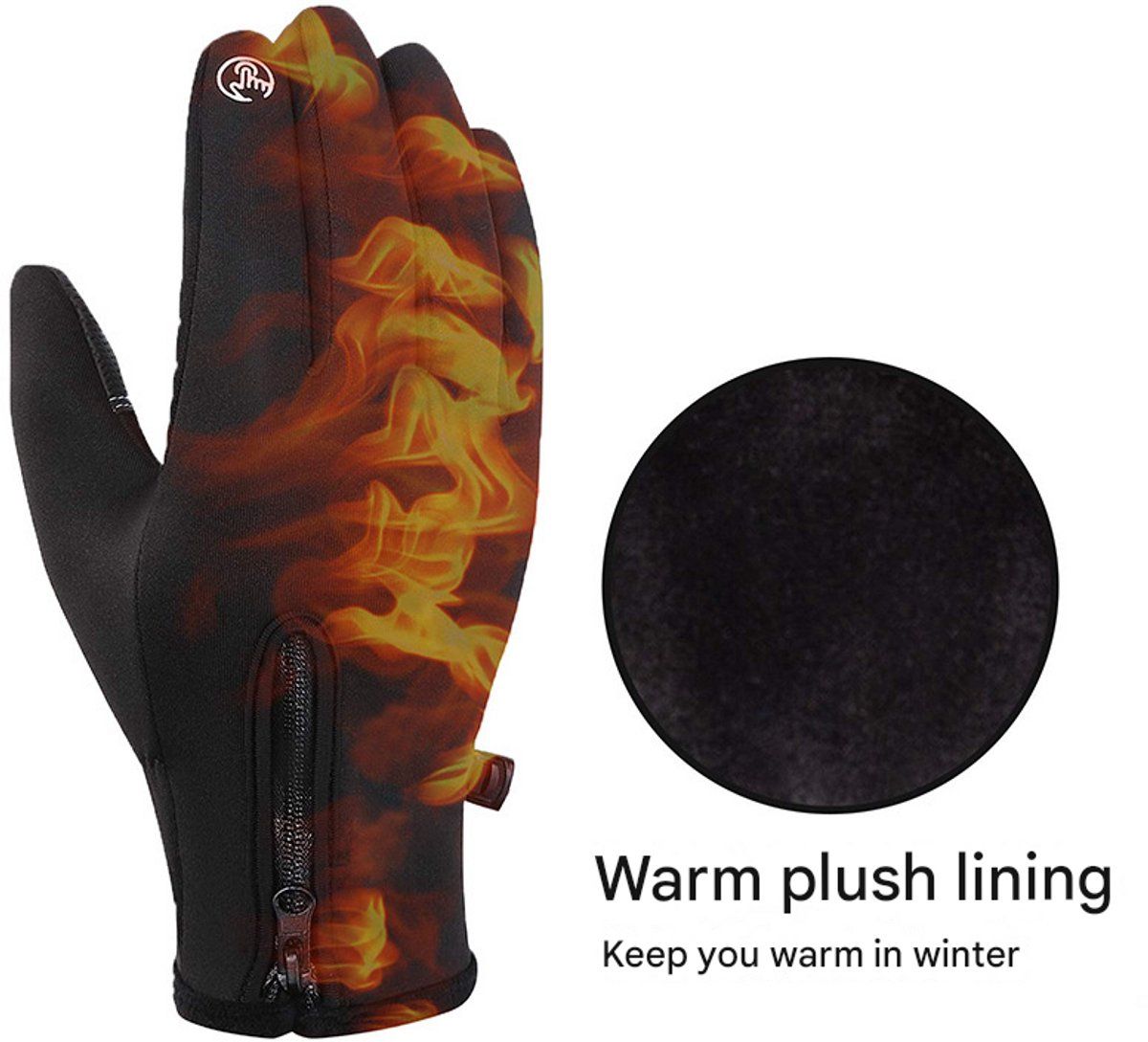 Touchscreen Winter Gloves, Windproof Warm Leather Cycling Gloves for Men and Women, Outdoor Riding and Daily Cold Weather Use, Size L, Black โ image 6