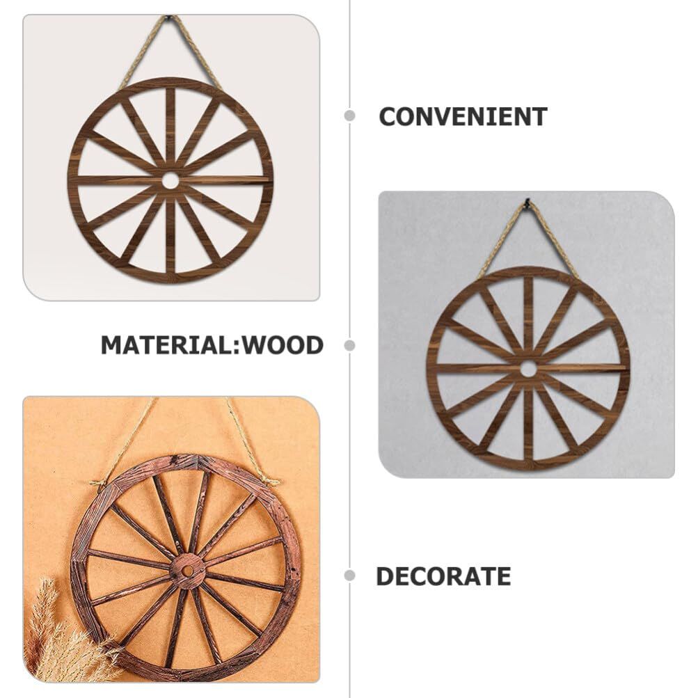 Home Decor 3pcs Wooden Wagon Wheel Wall Decor Old Western Style Wood Wagon Wheel Wall Art Farmhouse Wagon Wheels Rustic Yard — image 3