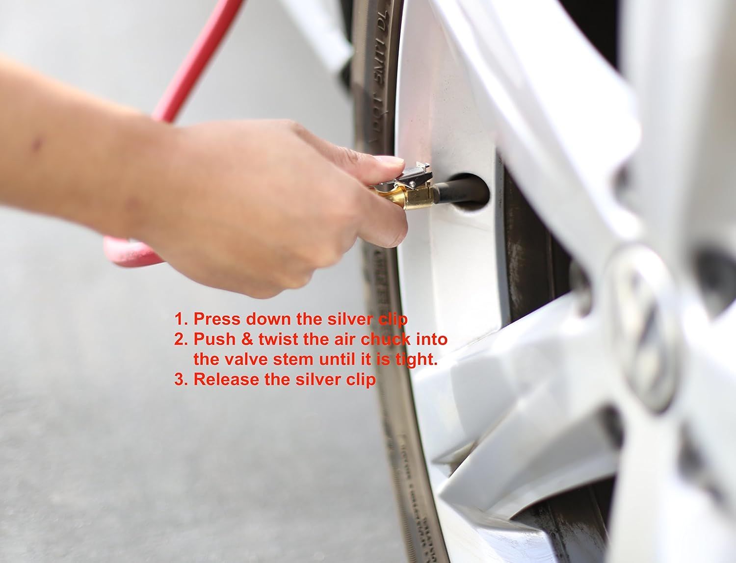 2 Pack Open Flow Straight Lock-On Air Chuck with Clip for Tire Inflator — image 5