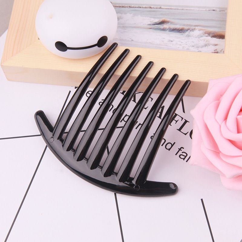 French Hair Side Comb Small Rounded, Black, French Twist Hair Combs, Strong Hold Hair Clips for Women Bun Chignon — image 5