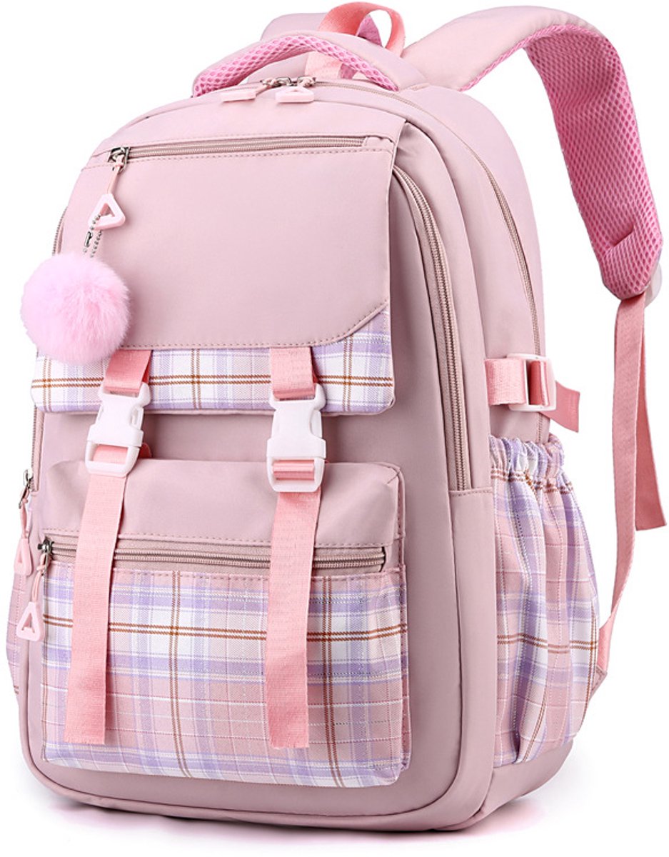 Girls School Student School Bag Outdoor Backpack - Youth School Bag - Backpack - Pink - Luxury Backpack - Laptop Bag - School Bag - Backpack - Rucksack - Large — image 2