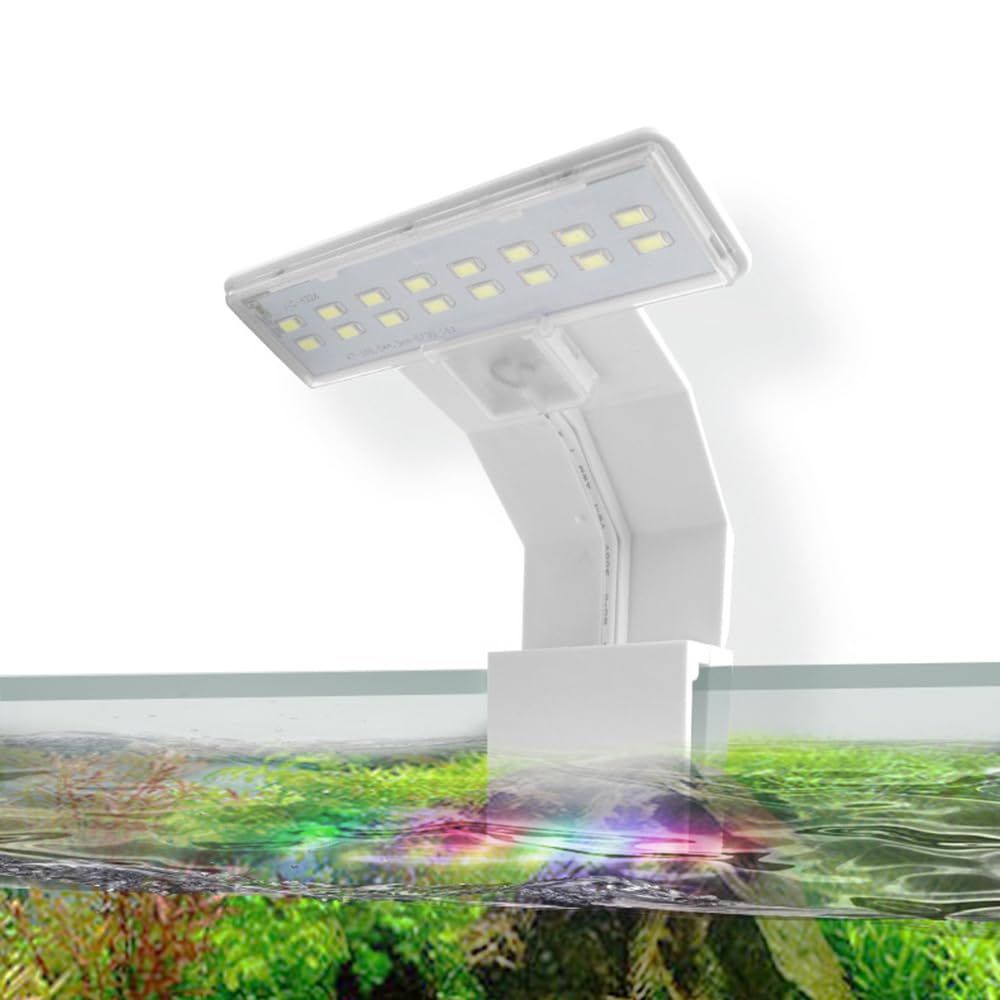 Fish Tank Light Aquarium Planted Clip Lamp, LED Aquarium Fish Aquarium LED Super Bright White South American Straw jar clamp Light — image 2