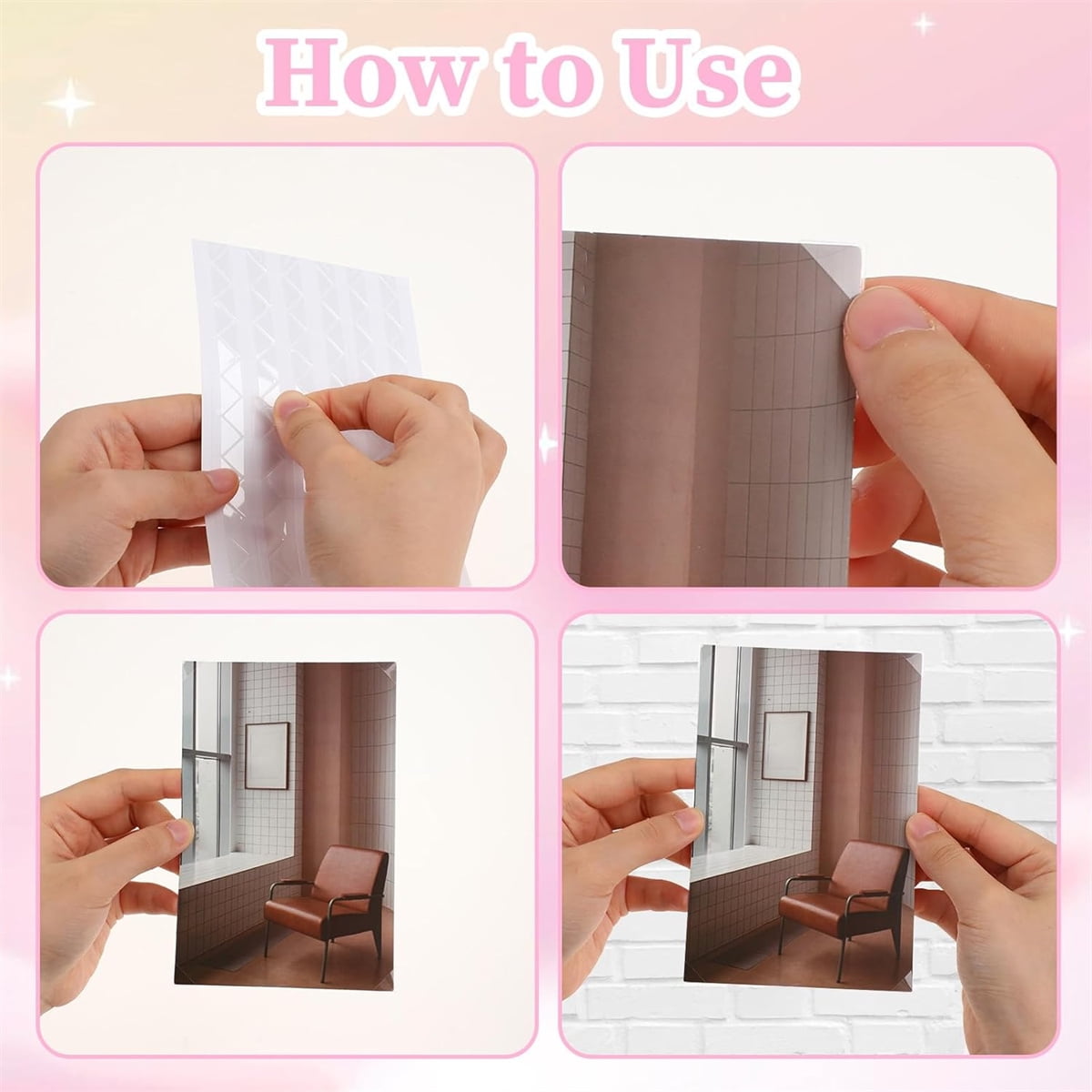 408 Pcs Clear Photo Corners Stickers Self-Adhesive Photo Corners Lens Photo Corner Sticker for DIY Scrapbooking, Memory Books Journal and Picture Album (Clear — image 3
