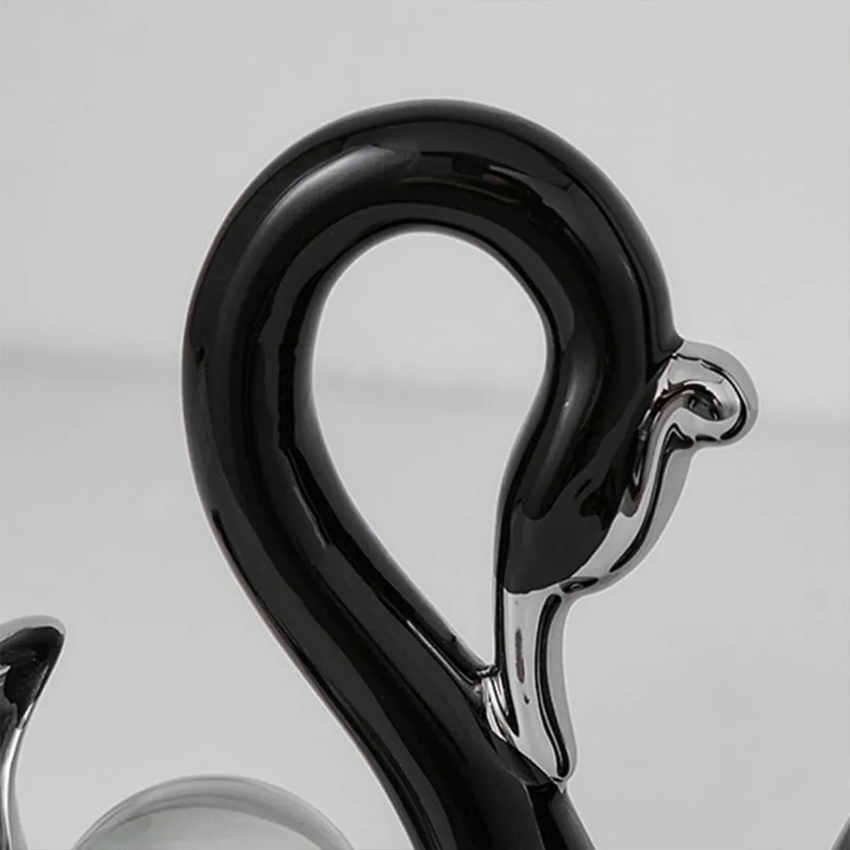 Swan Ceramic Tabletop Ornament Set Home Decor Figurine Gift Room Decoration Art - Black — image 6