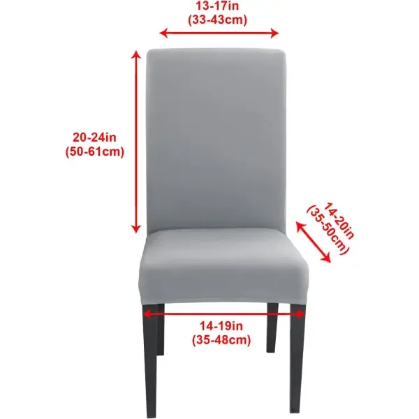 6 Pack Washable High Back Dining Chair Covers, Stretch Slipcovers for Kitchen and Dining Room Chairs, Light Grey, for Everyday Home Use โ image 2