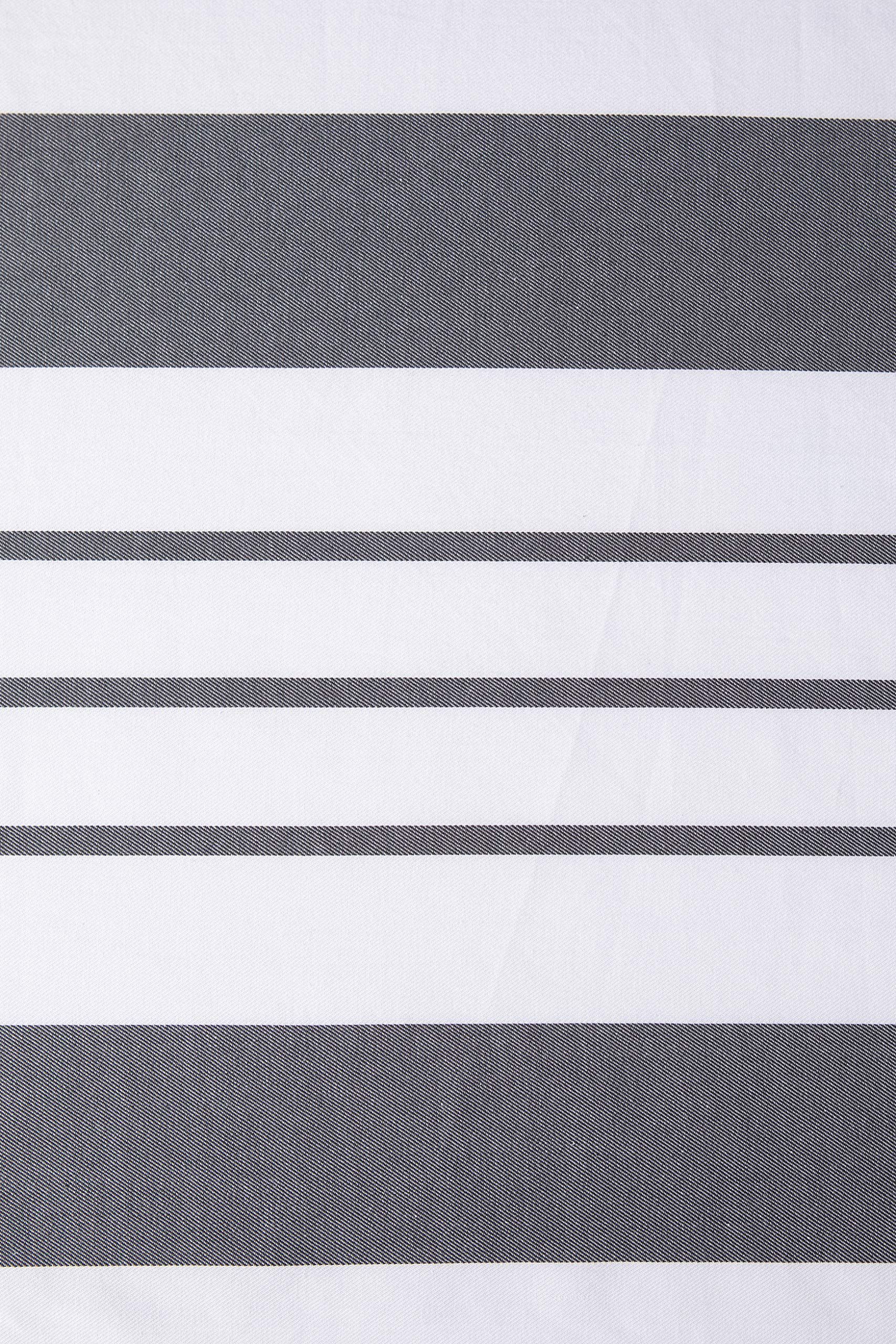 White Shower Curtain for Bathroom, Fabric Shower Curtains, 72x72 in, Farmhouse, Boho, White and Gray Striped Woven — image 3